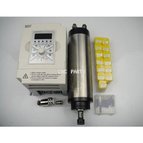 CNC milling spindle ER11 800w air cooling spindle motor +1.5KW inverter+13 pieces ER11collets+cnc engravin bits
