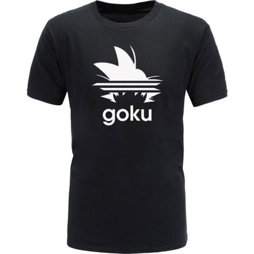Summer Newest Anime Printing Men T-Shirts Goku Funny T Shirts 100% Cotton Loose Black Streetwear Top Tees Homme Clothing