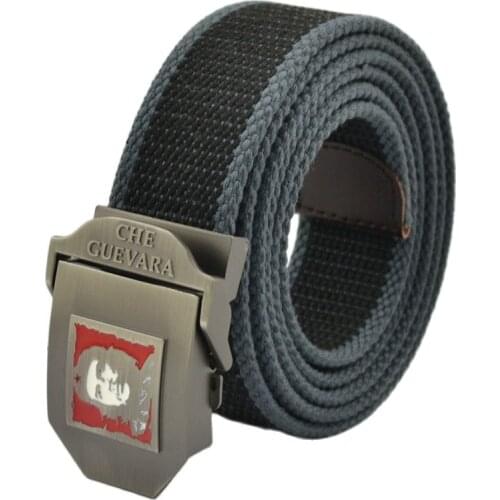 Canvas Automatic che guevara Logo Buckle Mens Belt Military body Width 3.8cm 2021 Comfortable Breathable Accessories Waist Tape