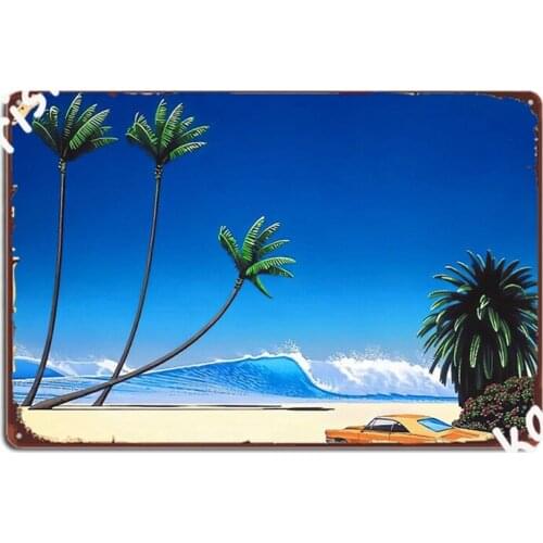 Hiroshi Nagai Art Print Poster Vaporwave Metal Signs Club pub Garage Decoration Wall Decor Tin sign Posters