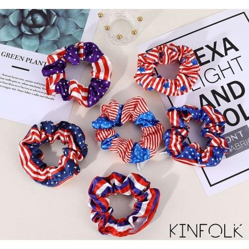 KINFOLK Fashion For Women Large Intestine Hair Bands Bright Color Hair Scrunchies Tie Accessories Ponytail Holder Elastic Bands