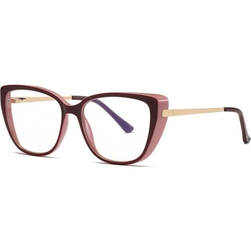 Computer Sexy Cat Eye Glasses Frame For Women Transparent Anti Blue Light Blocking Cateye Prescription Frame Eyeglass