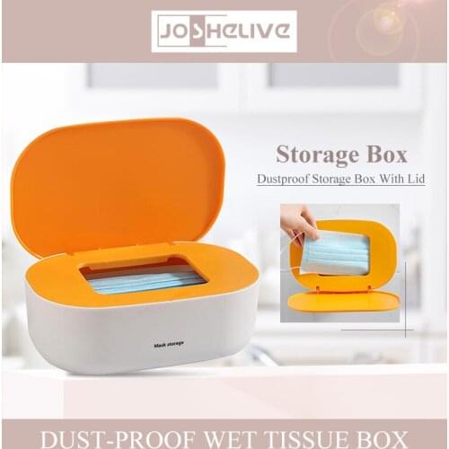 Wet Tissue Box Multifunctional Dust-proof Paper Mask Storage Box Dispenser Holder Household Plastic Dust-proof With Lid Organize