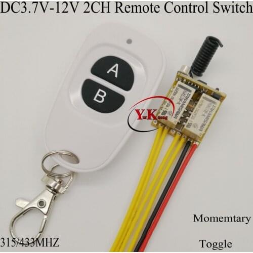 Micro RF Relay Remote Switch Contact DC 3.7V-12V Normally Open Close Wireless Switches Key Button Trigger Button Remote Switch