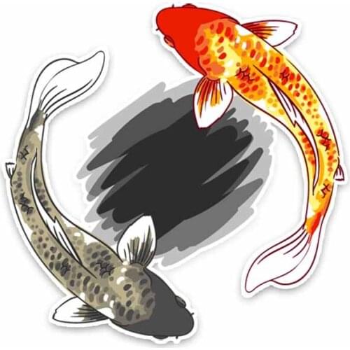 Dawasaru Fashion Fish Car Sticker Personalized Sunscreen Decal Laptop Truck Motorcycle Auto Accessories Decoration PVC,14cm*14cm