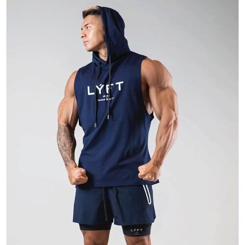 Mens Bodybuilding Hooded Tank Top Cotton sleeveless Vest Summer Gyms Fitness Workout Casual Fashion Brand Tops Clothing