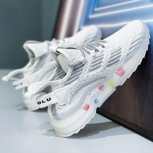 Autumn New Polka Dot Men Sports Shoes Fashion Sneaker Shoes Jelly Bottom Mesh Shoes Breathable Casual Shoes Light Running Shoes