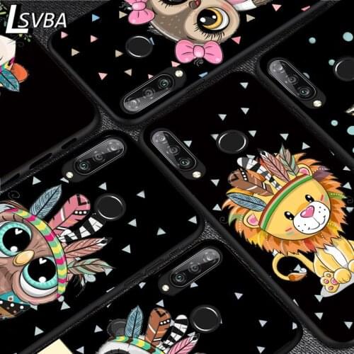 Cute Cartoon Animals For Huawei Y5 6 7 8 9 Y5P Y6S Y6P Y7P Y7A Y8P Y8S Y9A Y9S 2018 2019 2020 Pro Prime Black Soft Phone Case