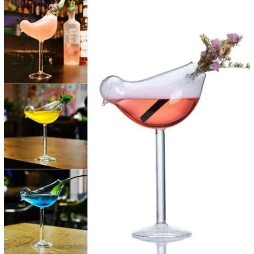 New Bird-shaped Cocktail Glasses Transparent Lead-free High Shed Wine Glass Drinking Cup Bird Cocktail Glass Bar Accessories