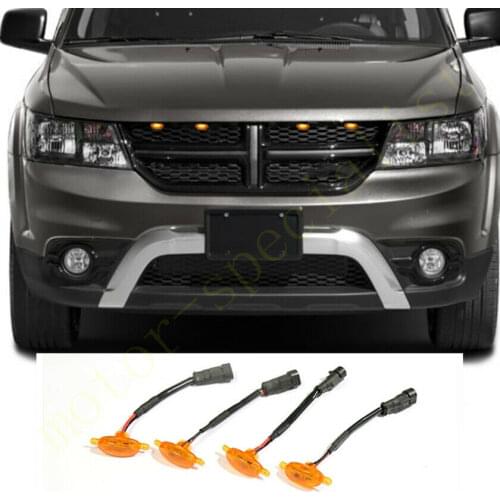 NEW For Dodge Journey 2009-2020 Front Grille LED Light Raptor Styl Grill Trim 4PCScar accessories