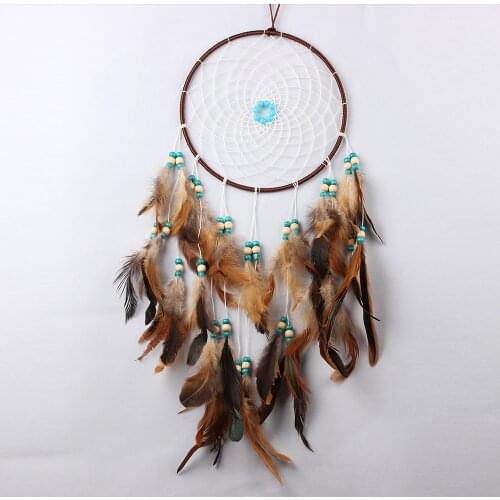 New Arrive large charm dreamcatcher handmade dream catcher net with feathers decoration for home dream cather xmas decor