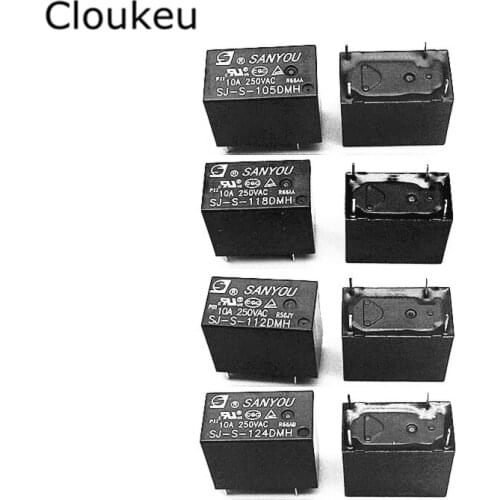 2Pcs Relay DIP4 SJ-S- 105DMH 112DMH 124DMH 5V 12V 24V 10A