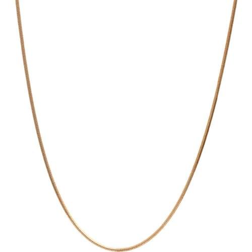 Simple Style Yelllow Gold Color Round Snake Chain Necklace Women Jewelry Acessorios Colares Collier collares mujer 45cm 18