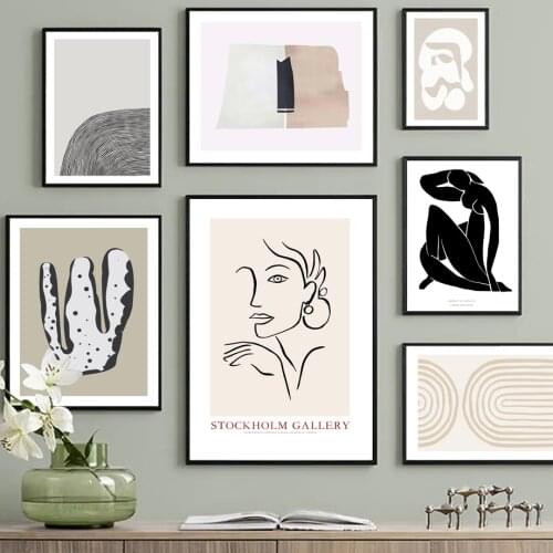 Scandinavian Abstract Figures Color Block Nordic Posters And Prints Wall Art Canvas Painting Wall Pictures For Living Room Decor