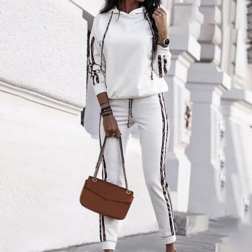 Womens outfits Autumn Thin Long Sleeve Tracksuit Ladies Sportswear Top + Pants Jogging Suits Womens Fashion 2021