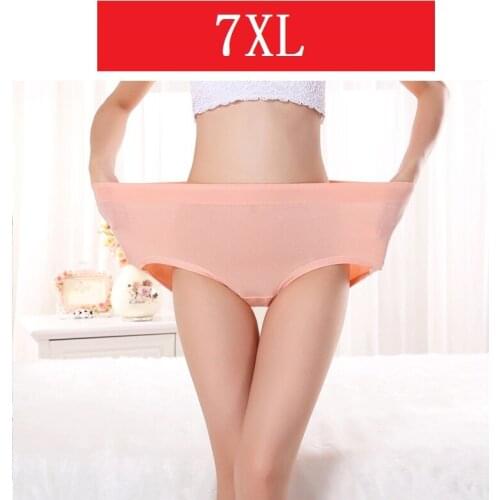 7XL new womens plus size panties bamboo fiber briefs for fat high waist solid comfortable underwear 3pcs/lot excellent quality