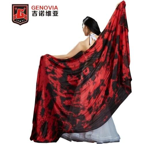 Belly Dance Costume Gradient Color Silk Shawl Veil Women Performance Dancewear Tie Dye Light Texture Veil Shawls 250*110cm