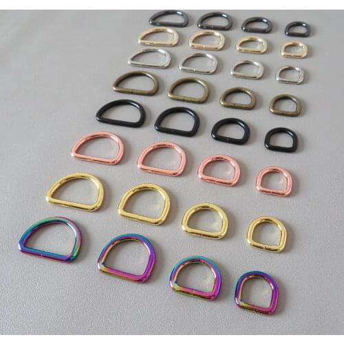 100Pcs 15mm 20mm 25mm 32mm D Ring Hook For Bag Dog Pet Collar Harness Outdoor Handbag Belt Loop Handmade Clasp Sewing Accessory
