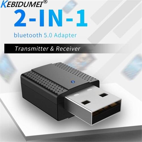 2 In 1 3.5mm USB Bluetooth 5.0 Transmitter Receiver Portable AUX Audio Wireless Adapter for Home Car TV PC Bluetooth Receiver