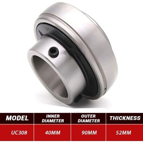 3pcs Outer Wire Bearing UC308 Mental Pillow Block Bearing UC308 40mm*90mm*52mm Steel Bearings High Quality