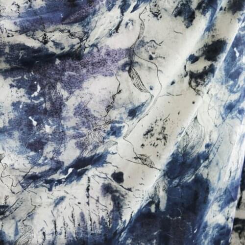 50cm*145cm printed fabric cotton linen fabric chinese ethnic dress material imitate batik printing Bag Cushion Fabric