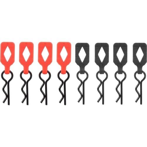 8 Pcs Bodywork Clips Pin for Traxxas Hsp Redcat Rc4Wd Tamiya Axial Scx10 D90 Hpi 1/10 RC Car, 4 Pcs Orange & 4 Pcs Black