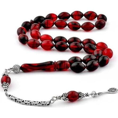 925 Sterling Silver Handmade Rosary with Different Color and Barley Cutting Natural Stone Beads Prayer Islamic Muslim Tasbih