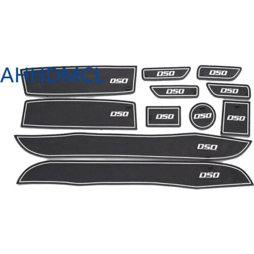 AHHDMCL Car Door Groove Mat Gate Slot Cup Armrest Storage Pad Mat For BAIC Senova D50 2014 2015 2016