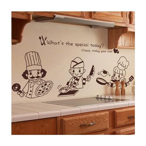Kitchen Free shipping Kitchen wall decoration Bakery Small cartoon wall stickers tile stickers generation carved wall stickers