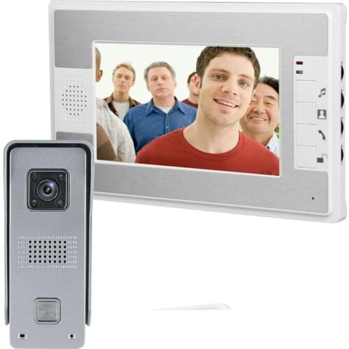 Free Shipping! Ennio 7 Inch Video Door Phone Doorbell Intercom Kit 1-camera 1-monitor Night Vision rainproof function