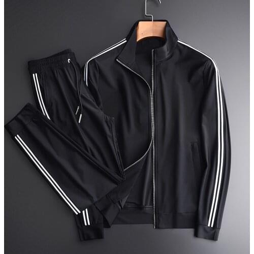 Sport Tracksuits Man (jacket+pants) Luxury Stand Collar Men Sportwear Plus Size 4xl Elastic Waist Pants Mens Sets Clothes