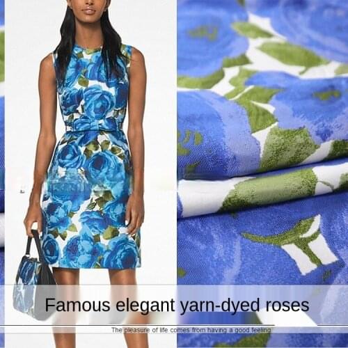 Elegant and high-density rose-dyed jacquard fabric, sewing fabric factory shop is not out of stock