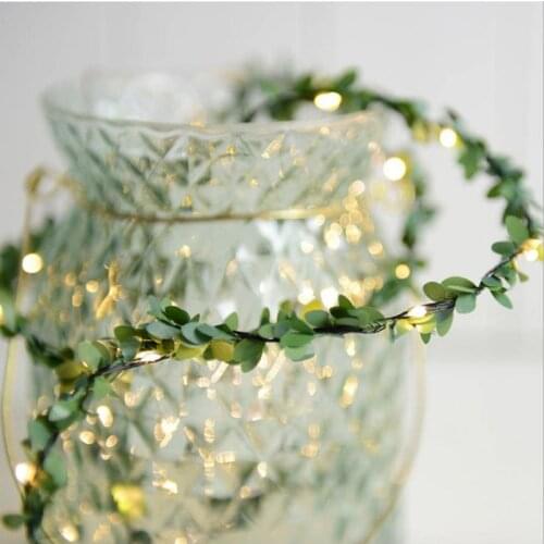Copper Wire String Lights Led Rattan Lamp Festive Maple Leaf Flower Bubble Decoration for Bedroom Battery-Operated Garland