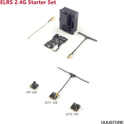 HappyModel 2.4G ExpressLRS ELRS Starter Set ES24TX 2.4G Micro TX with 3PCS 2.4G EP1 EP2 RX for RC Airplane FPV Long Range Drones