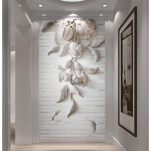 HD Custom Mural Embossed Flower Murals for TV Background Living Room 3d Photo Murals Wallpaper Removable 3d Murals