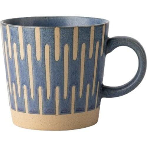 Japanese Retro Ceramic Coffee Cups Large-capacity Household Couple Milk Tea Cups Breakfast Vintage Japan Style Tazas De Cafe New