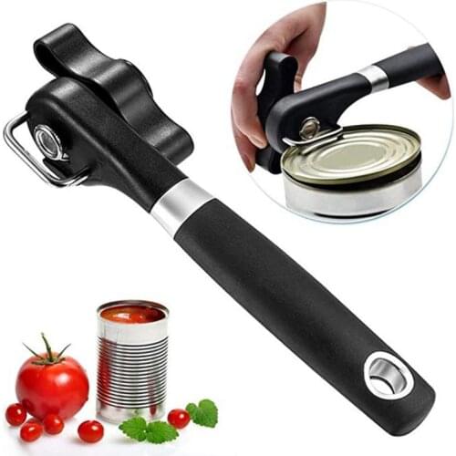 Stainless Steel Cans Opener Professional Ergonomic Manual Can Opener Side Cut Manual Can Jar Opener Household Kitchen Tools