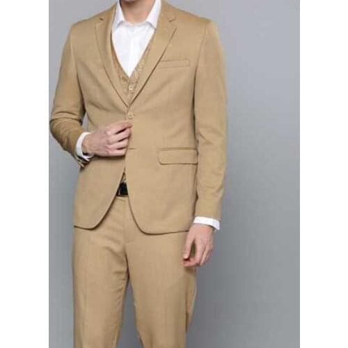 Spring Autumn New Fashion Gentleman Yellow Men Suits 2 Pieces Sets For Wedding Beach Party Slim Fit Tuxedos Sets (Jacket+Pants)