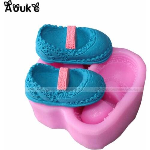 Small Shoes Shape Cake Mold Soap Candy Chocolate Cake Molds Embossed Fondant Silicone Mould DIY Cake Decoration Bakeware Tools