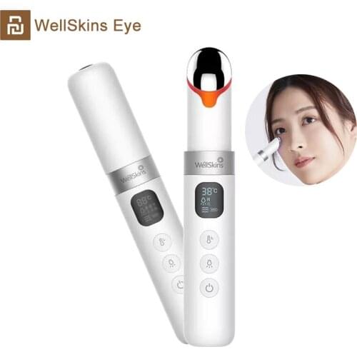 Youpin WéllSkins LCD Display Color Light Eyes Massager Wand WellSkins Eye Beauty Stick Heated Black Gallstone Magnetic Vibration