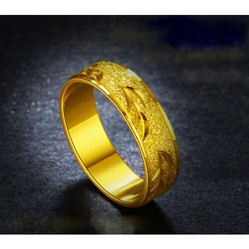 Ring Male Personality Simple Gold Ring Mens Fashion Jewelry Tide Male Ring Simulation Gold Dust Ring