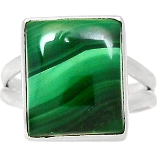 Genuine MALACHITE Ring 925 Sterling Silver Jewelry,USA Size :6.75, MHBAR3771