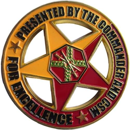 Hollow commemorative coins hot sales painted black presented by the commander and csm coins for excellence