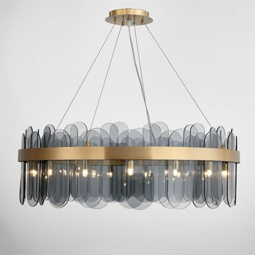 Postmodern Luxury LED Chandelier Lighting Iron Glass Living Room Home Deco Hanging Lamp Designer Bedroom Study Creative Fixtures