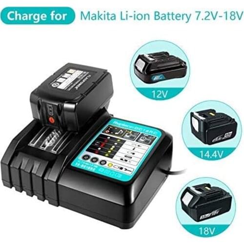 DC18RC Li-Ion Battery Charger 3A Charging For Makita 14.4V 18V Bl1830 Bl1430 Dc18Ra Electric Power DC18Rct Charger