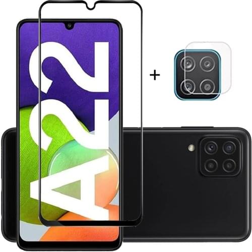 2IN1 Protective Glass For Samsung Galaxy A22 5G Camera Lens Film Screen Protector A 22 Safety Back Tempered Glas On A22 SM-A226B