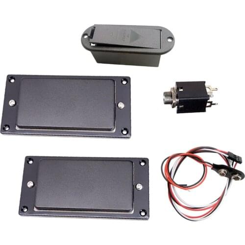 Tooyful Double Coils Humbucker Pickup w/ Battery Cover Socket Plug for 6-String Electric Guitar