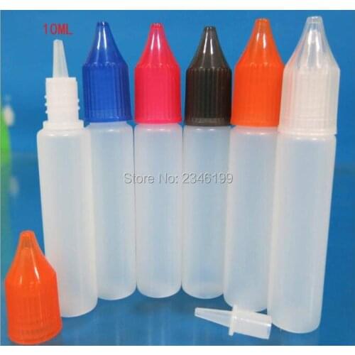 10ML 100pcs/lot Empty Pen Style Bottle with Screw Cap storage BottlesE juice Bottle with Long Tips Plastic Eye Dropper