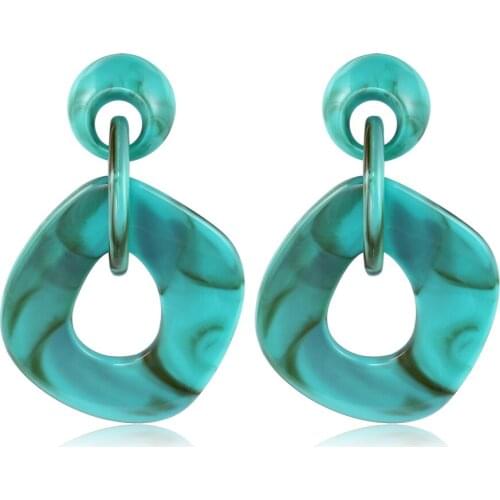 2021 Fashion Jewelry Retro Alloy Resin Irregular Geometric Earrings Charm Beautiful Bride Wedding Womens Earrings Accessories