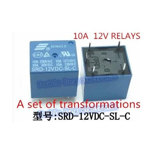 25pcs /lot SRD-12VDC-SL-C PCB Type 12V DC SONGLE Power Relay